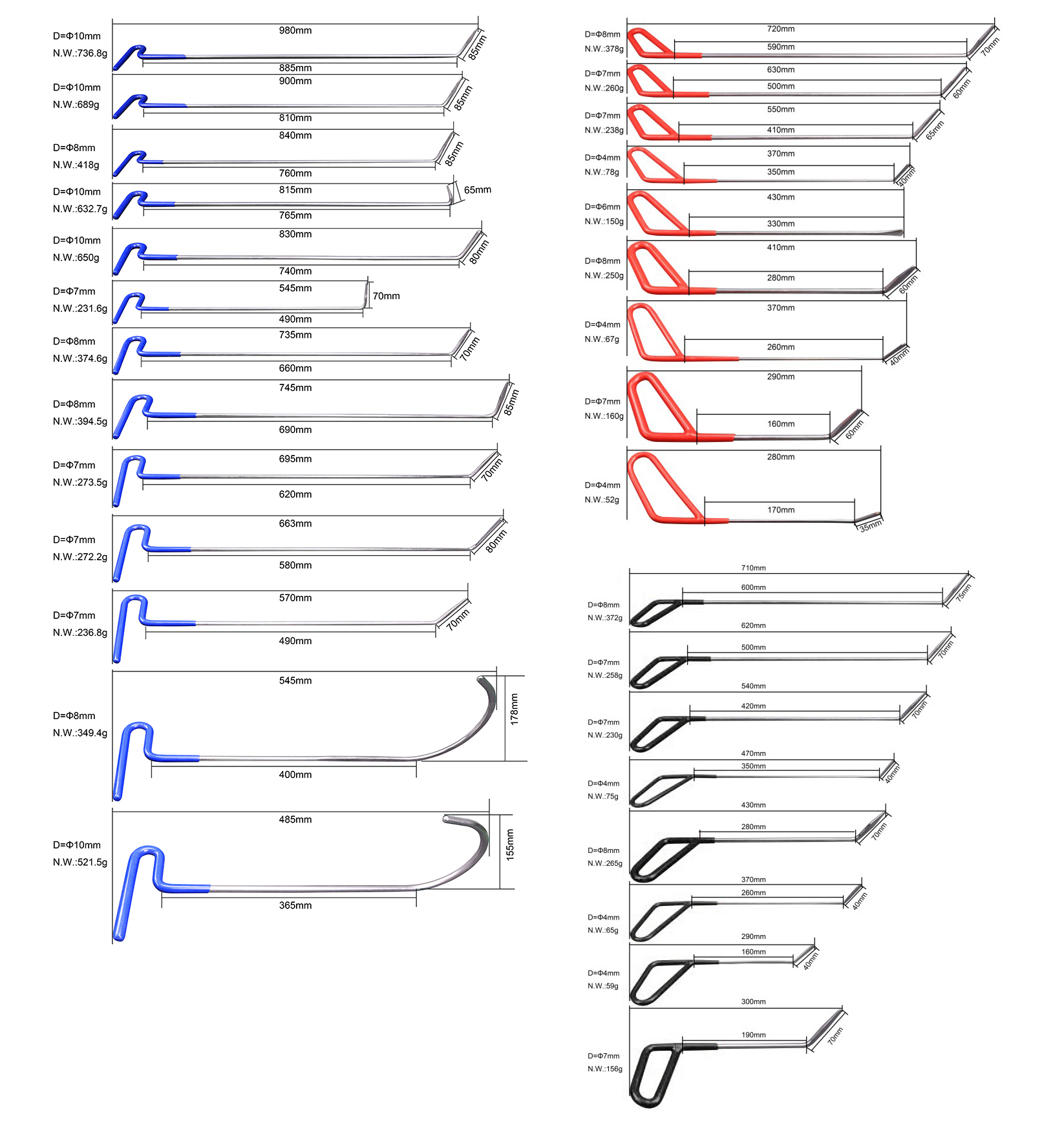 30pcs rod hook kit