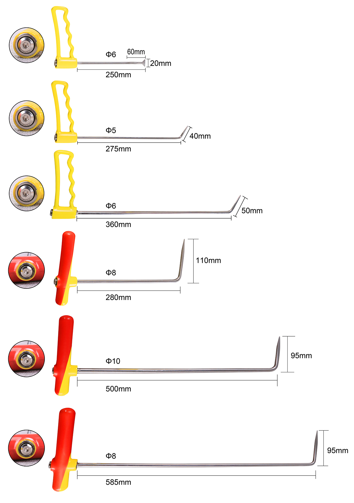 6pc hooks size