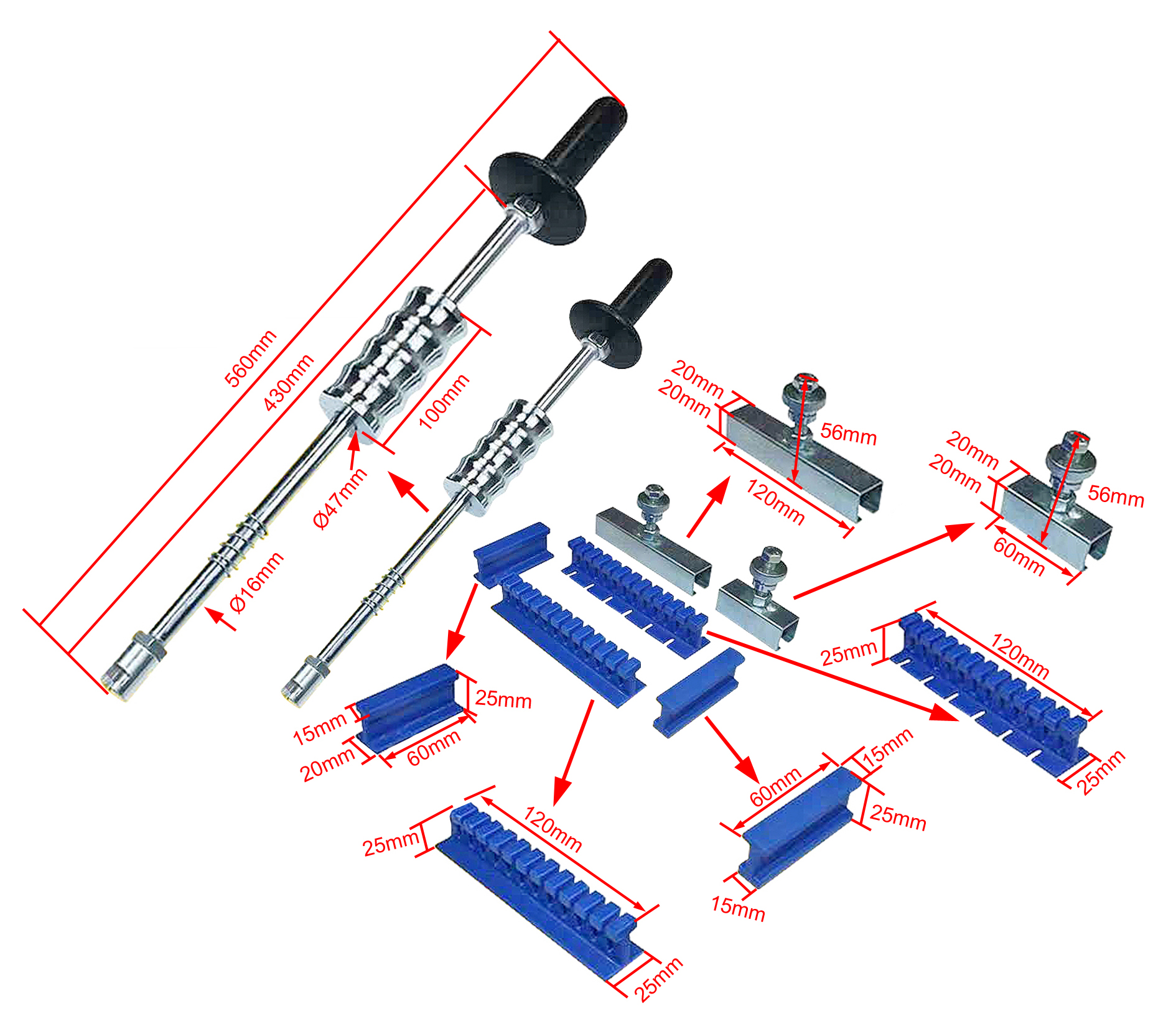 BT20025H-7 7pcs Slide Hammer Set-2