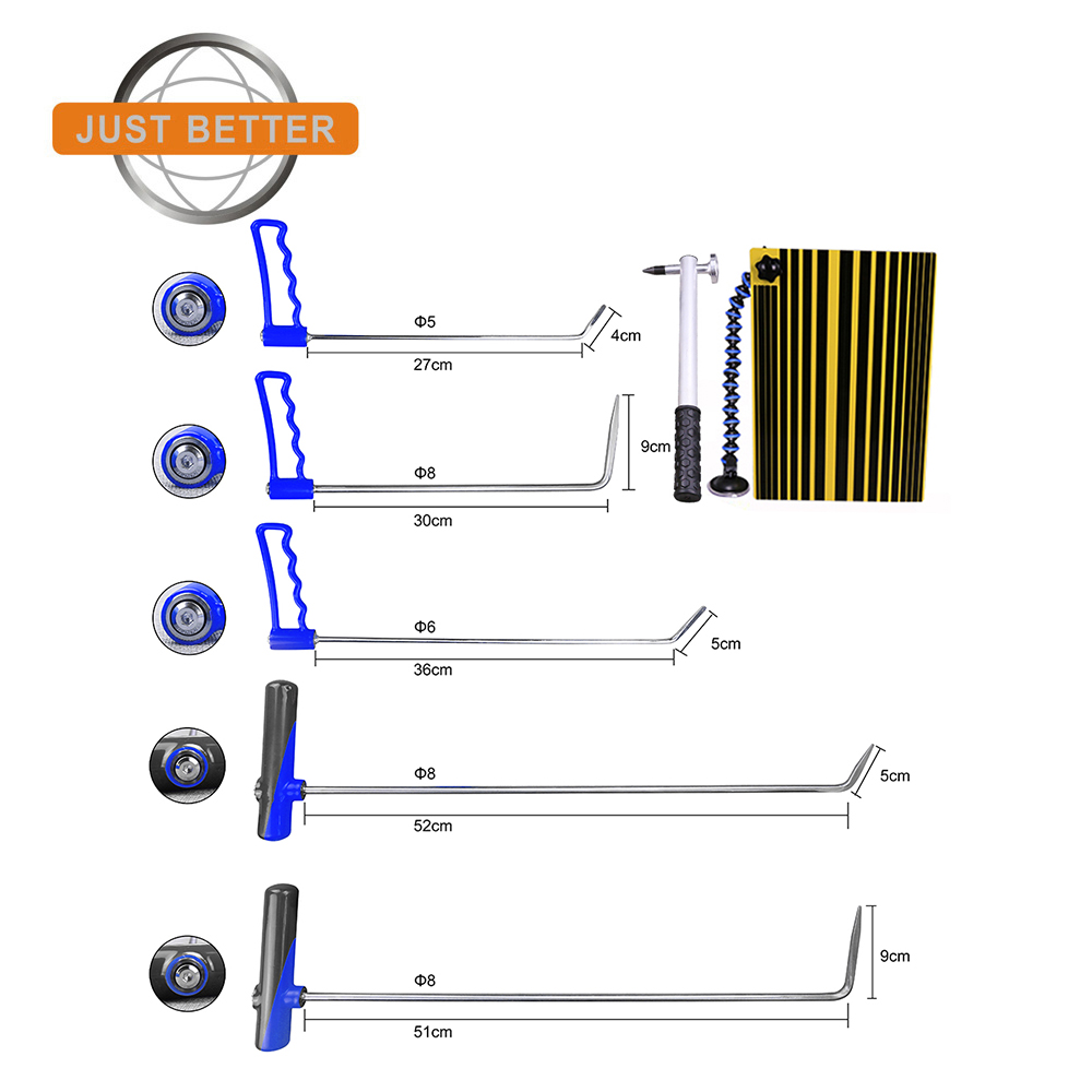 Paintless Dent Remover Tools Dent Repair Tools Pdr Tools Kit Hail Damage Removal Car Ding Dent Repair Rod Hook