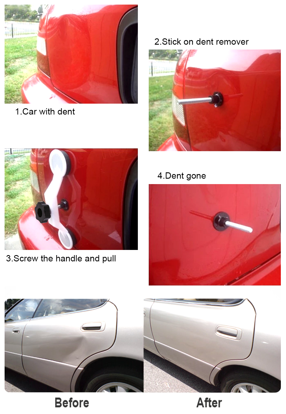 White Bridge Dent Puller Kit For Car Dent Repair Pops A Dent Tools-6